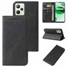 For Realme C35 Magnetic Closure Leather Phone Case(Black) - 1