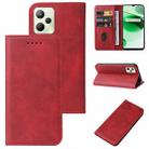 For Realme C35 Magnetic Closure Leather Phone Case(Red) - 1