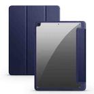 For iPad 10.2 2021/2020/2019 Acrylic 3-folding Smart Leather Tablet Case(Dark Blue) - 1