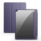 For iPad 10.2 2021/2020/2019 Acrylic 3-folding Smart Leather Tablet Case(Purple) - 1