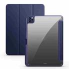 Acrylic 3-folding Smart Leather Tablet Case For iPad  Air 2022/2020/Pro 11 2021/2020/2018(Dark Blue) - 1