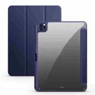 For iPad Pro 12.9 2022 / 2021 / 2020 / 2018 Acrylic 3-folding Smart Leather Tablet Case(Dark Blue) - 1