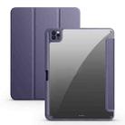 For iPad Pro 12.9 2022 / 2021 / 2020 / 2018 Acrylic 3-folding Smart Leather Tablet Case(Purple) - 1