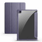 For Samsung Galaxy Tab S6 Lite 2020/2022 Acrylic 3-folding Smart Leather Tablet Case (Purple) - 1
