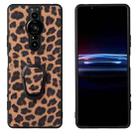 For Sony Xperia Pro-I Leather Back Phone Case with Holder(Leopard Print) - 1