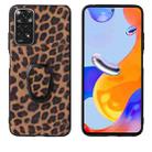 For Xiaomi Redmi Note 11 Leather Back Phone Case with Holder(Leopard Print) - 1