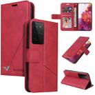 For Samsung Galaxy S21 Ultra 5G GQUTROBE Right Angle Leather Phone Case(Red) - 1