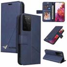 For Samsung Galaxy S21 Ultra 5G GQUTROBE Right Angle Leather Phone Case(Blue) - 1