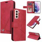 For Samsung Galaxy S22+ 5G GQUTROBE Right Angle Leather Phone Case(Red) - 1