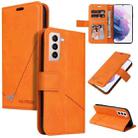 For Samsung Galaxy S22+ 5G GQUTROBE Right Angle Leather Phone Case(Orange) - 1