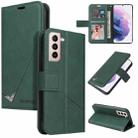 For Samsung Galaxy S22+ 5G GQUTROBE Right Angle Leather Phone Case(Green) - 1