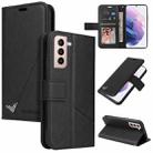 For Samsung Galaxy S22+ 5G GQUTROBE Right Angle Leather Phone Case(Black) - 1