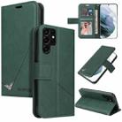 For Samsung Galaxy S22 Ultra 5G GQUTROBE Right Angle Leather Phone Case(Green) - 1