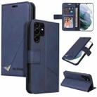 For Samsung Galaxy S22 Ultra 5G GQUTROBE Right Angle Leather Phone Case(Blue) - 1