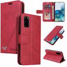For Samsung Galaxy S20 GQUTROBE Right Angle Leather Phone Case(Red) - 1