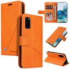 For Samsung Galaxy S20 GQUTROBE Right Angle Leather Phone Case(Orange) - 1