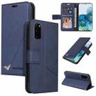 For Samsung Galaxy S20 GQUTROBE Right Angle Leather Phone Case(Blue) - 1