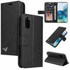 For Samsung Galaxy S20 GQUTROBE Right Angle Leather Phone Case(Black) - 1