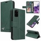 For Samsung Galaxy S20+ GQUTROBE Right Angle Leather Phone Case(Green) - 1
