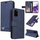 For Samsung Galaxy S20+ GQUTROBE Right Angle Leather Phone Case(Blue) - 1