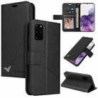 For Samsung Galaxy S20+ GQUTROBE Right Angle Leather Phone Case(Black) - 1