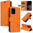 For Samsung Galaxy S20 Ultra GQUTROBE Right Angle Leather Phone Case(Orange) - 1