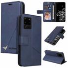 For Samsung Galaxy S20 Ultra GQUTROBE Right Angle Leather Phone Case(Blue) - 1