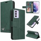 For Samsung Galaxy S21 FE 5G GQUTROBE Right Angle Leather Phone Case(Green) - 1