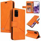 For Samsung Galaxy S20 FE GQUTROBE Right Angle Leather Phone Case(Orange) - 1