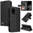 For Samsung Galaxy Note20 Ultra GQUTROBE Right Angle Leather Phone Case(Black) - 1