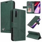 For Samsung Galaxy Note10 GQUTROBE Right Angle Leather Phone Case(Green) - 1
