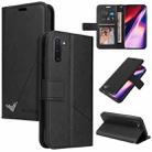 For Samsung Galaxy Note10 GQUTROBE Right Angle Leather Phone Case(Black) - 1