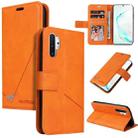 For Samsung Galaxy Note10+ GQUTROBE Right Angle Leather Phone Case(Orange) - 1