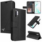 For Samsung Galaxy Note10+ GQUTROBE Right Angle Leather Phone Case(Black) - 1