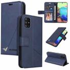 For Samsung Galaxy A02s GQUTROBE Right Angle Leather Phone Case(Blue) - 1