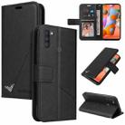 For Samsung Galaxy A11 Global Version GQUTROBE Right Angle Leather Phone Case(Black) - 1