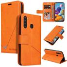 For Samsung Galaxy A21 GQUTROBE Right Angle Leather Phone Case(Orange) - 1