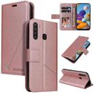 For Samsung Galaxy A21 GQUTROBE Right Angle Leather Phone Case(Rose Gold) - 1