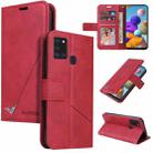 For Samsung Galaxy A21s GQUTROBE Right Angle Leather Phone Case(Red) - 1