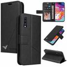 For Samsung Galaxy A50 GQUTROBE Right Angle Leather Phone Case(Black) - 1