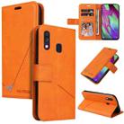 For Samsung Galaxy A40 GQUTROBE Right Angle Leather Phone Case(Orange) - 1