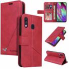 For Samsung Galaxy A20e GQUTROBE Right Angle Leather Phone Case(Red) - 1