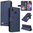 For Samsung Galaxy A20e GQUTROBE Right Angle Leather Phone Case(Blue) - 1