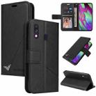 For Samsung Galaxy A20e GQUTROBE Right Angle Leather Phone Case(Black) - 1