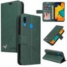 For Samsung Galaxy A20s GQUTROBE Right Angle Leather Phone Case(Green) - 1