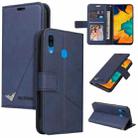 For Samsung Galaxy A20s GQUTROBE Right Angle Leather Phone Case(Blue) - 1