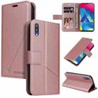 For Samsung Galaxy A10 / M10 GQUTROBE Right Angle Leather Phone Case(Rose Gold) - 1