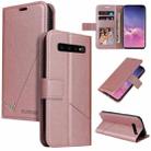 For Samsung Galaxy S10 GQUTROBE Right Angle Leather Phone Case(Rose Gold) - 1