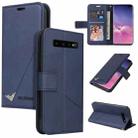 For Samsung Galaxy S10+ GQUTROBE Right Angle Leather Phone Case(Blue) - 1