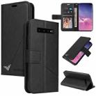 For Samsung Galaxy S10+ GQUTROBE Right Angle Leather Phone Case(Black) - 1